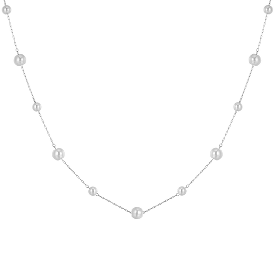 COLLANA DONNA IN ACCIAIO CON PERLE