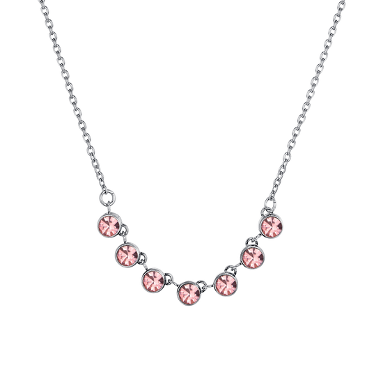 COLLANA DONNA IN ACCIAIO CRISTALLI ROSA Luca Barra