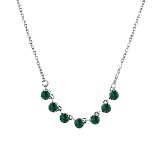 COLLANA DONNA IN ACCIAIO CRISTALLI VERDE Luca Barra