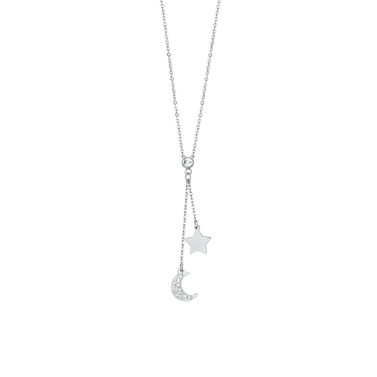 COLLANA DONNA IN ACCIAIO LUNA E STELLA