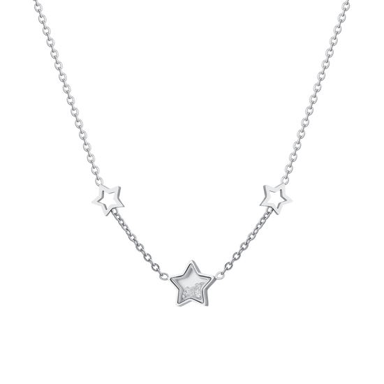 COLLANA DONNA IN ACCIAIO STELLE E ZIRCONI