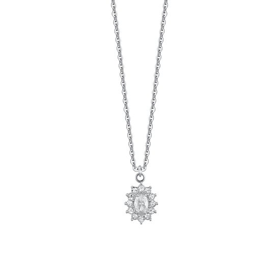 COLLANA DONNA IN ACCIAIO CRISTALLI E ZIRCONE BIANCO