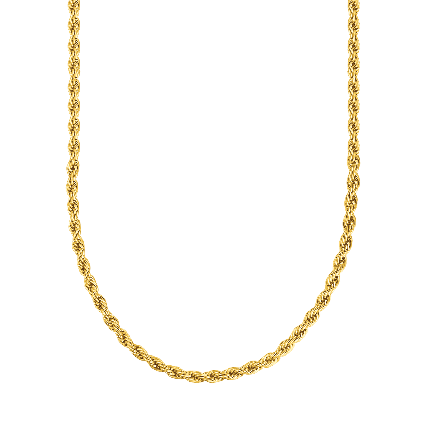 COLLANA UNISEX TORCHON IN ACCIAIO IP GOLD  4MM