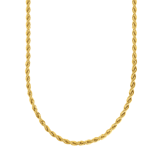 COLLANA UNISEX TORCHON IN ACCIAIO IP GOLD  4MM