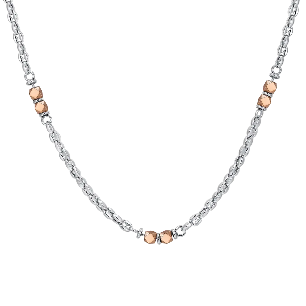 COLLANA UOMO IN ACCIAIO EMATITE IP ROSE Luca Barra