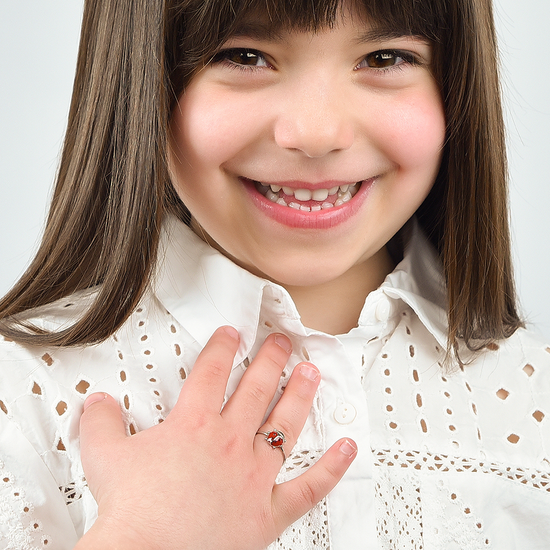 ANELLO BAMBINA IN ACCIAIO CON COCCINELLA