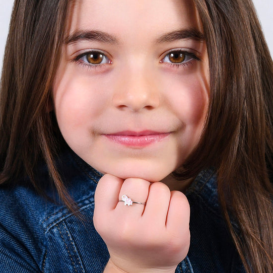 ANELLO BAMBINA IN ACCIAIO CON UNICORNO Luca Barra