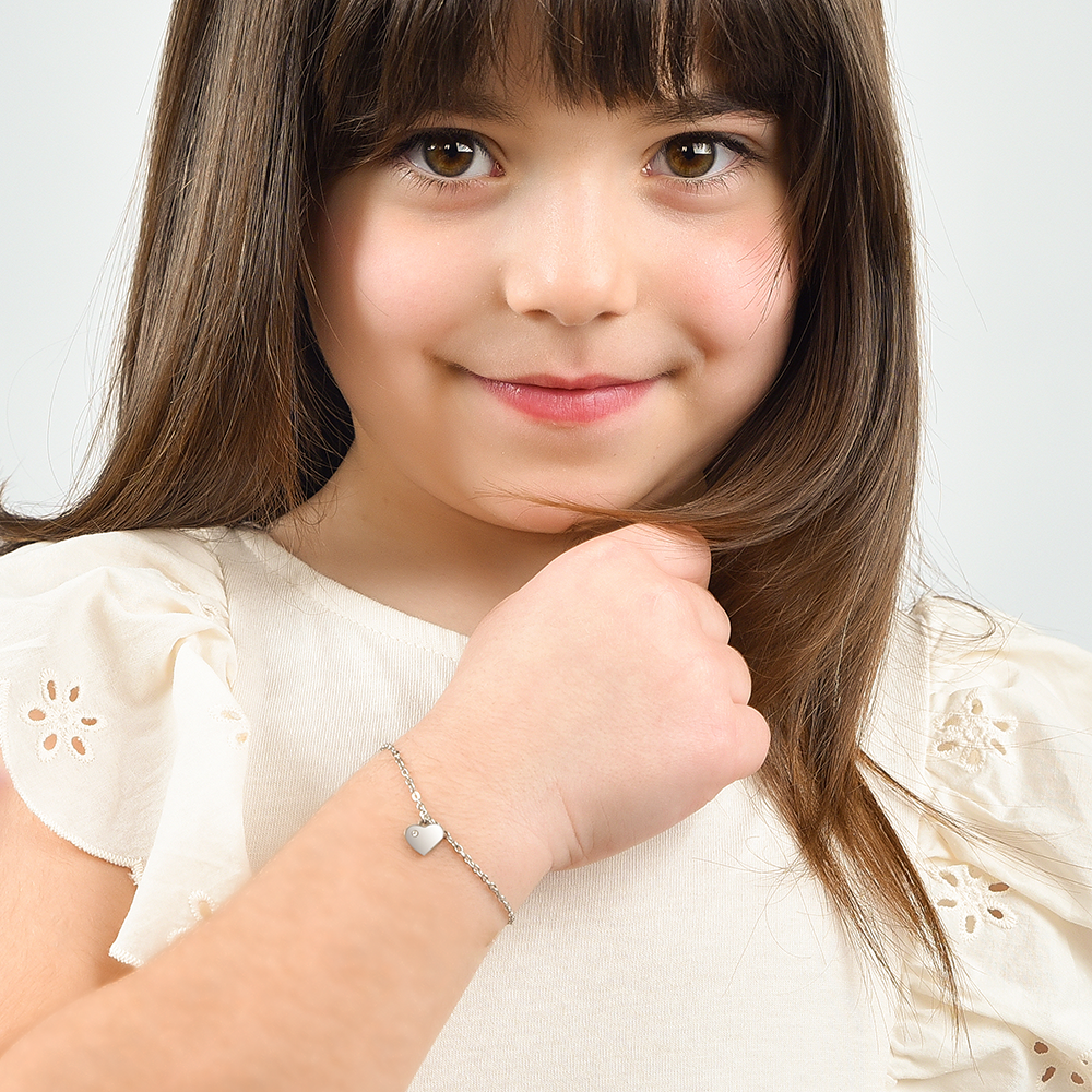 BRACCIALE BAMBINA IN ACCIAIO CON CUORE Luca Barra