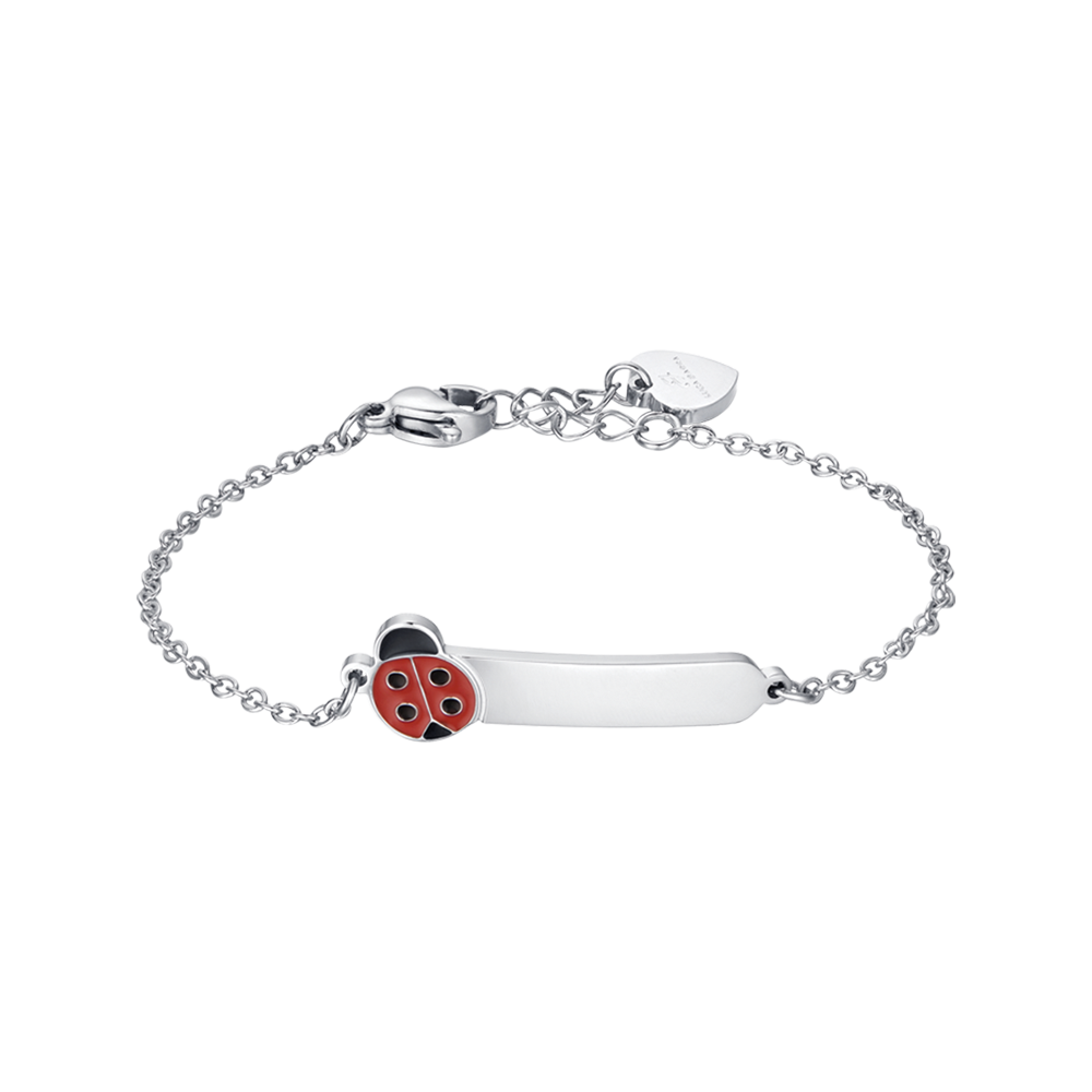 BRACCIALE BAMBINA PERSONALIZZABILE IN ACCIAIO CON COCCINELLA Luca Barra