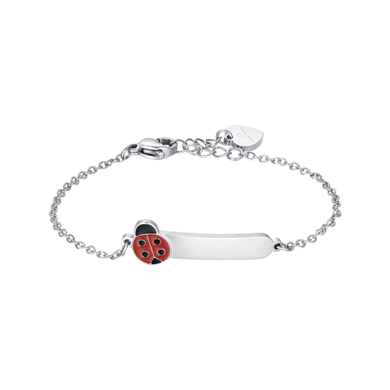 BRACCIALE BAMBINA PERSONALIZZABILE IN ACCIAIO CON COCCINELLA Luca Barra