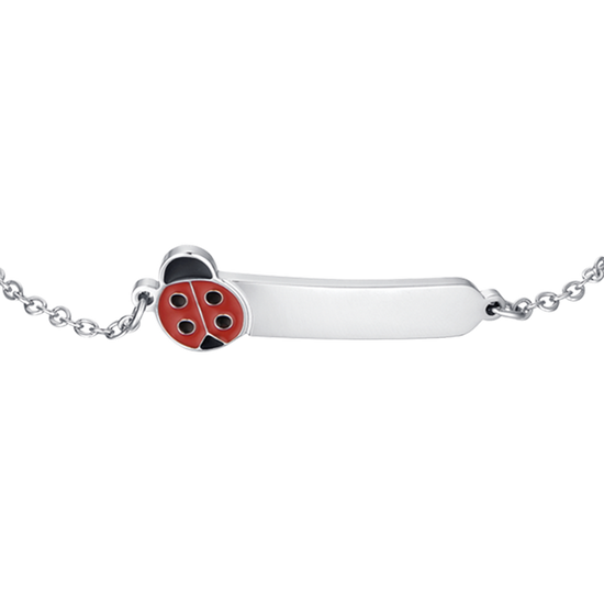 BRACCIALE BAMBINA PERSONALIZZABILE IN ACCIAIO CON COCCINELLA Luca Barra