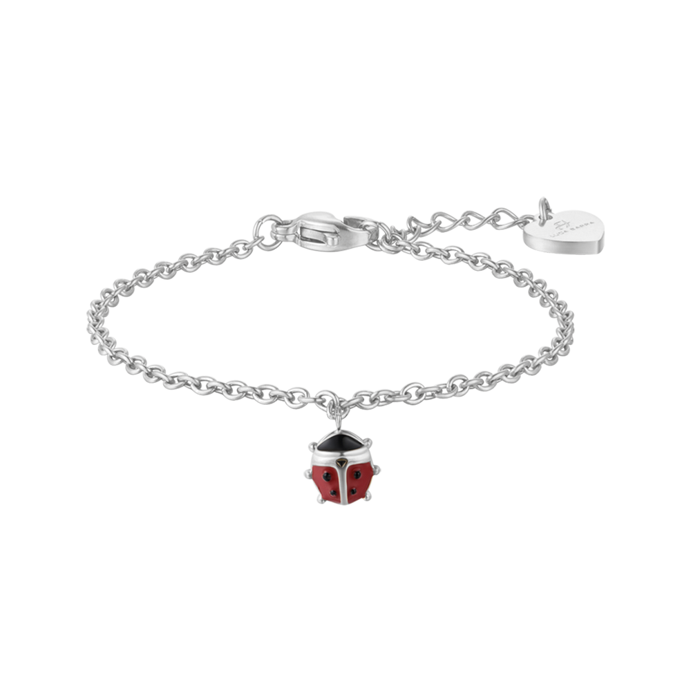 BRACCIALE BAMBINA IN ACCIAIO CON COCCINELLA