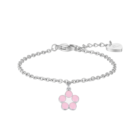 BRACCIALE BAMBINA IN ACCIAIO CON FIORE