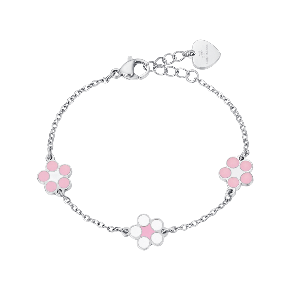 BRACCIALE BAMBINA IN ACCIAIO CON FIORI