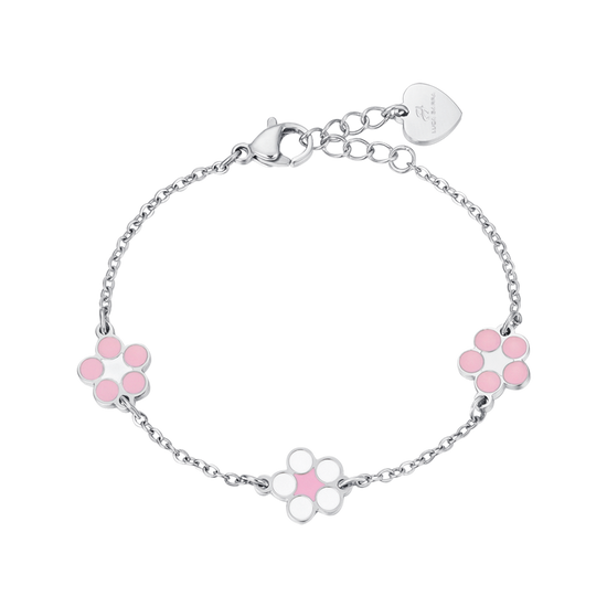 BRACCIALE BAMBINA IN ACCIAIO CON FIORI