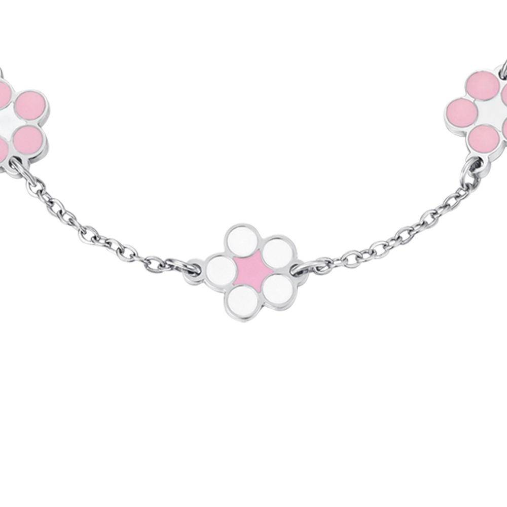 BRACCIALE BAMBINA IN ACCIAIO CON FIORI