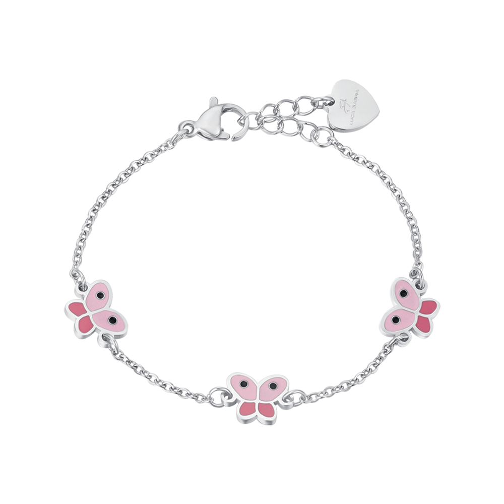 BRACCIALE BAMBINA IN ACCIAIO CON FARFALLE