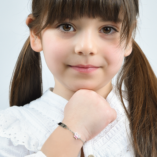 BRACCIALE BAMBINA IN ACCIAIO CON FARFALLA