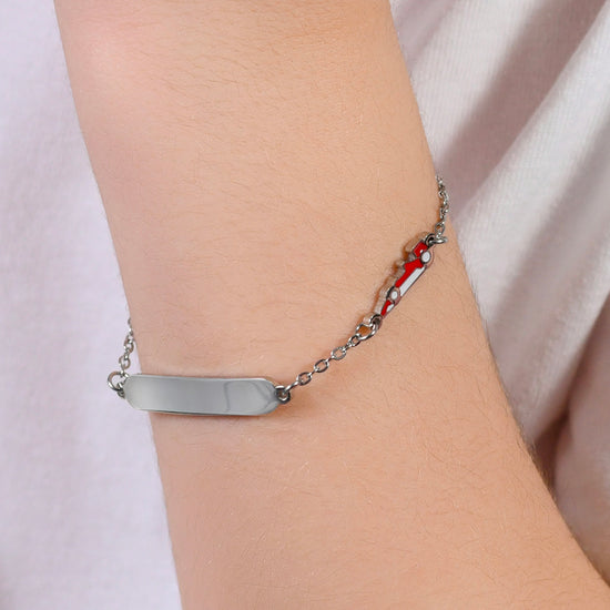 BRACCIALE BAMBINO IN ACCIAIO CON MACCHINA