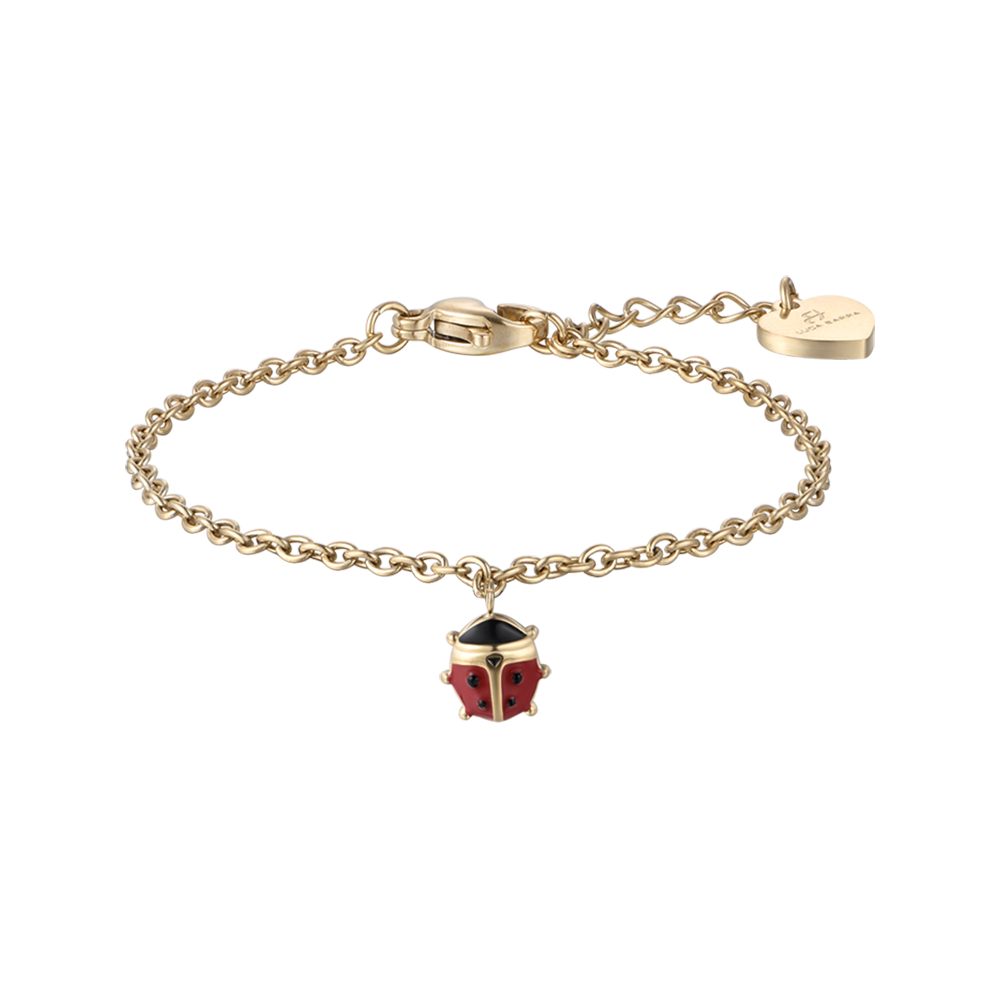 BRACCIALE BAMBINA IN ACCIAIO IP GOLD CON COCCINELLA Luca Barra