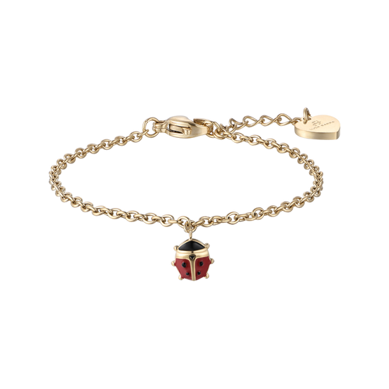 BRACCIALE BAMBINA IN ACCIAIO IP GOLD CON COCCINELLA