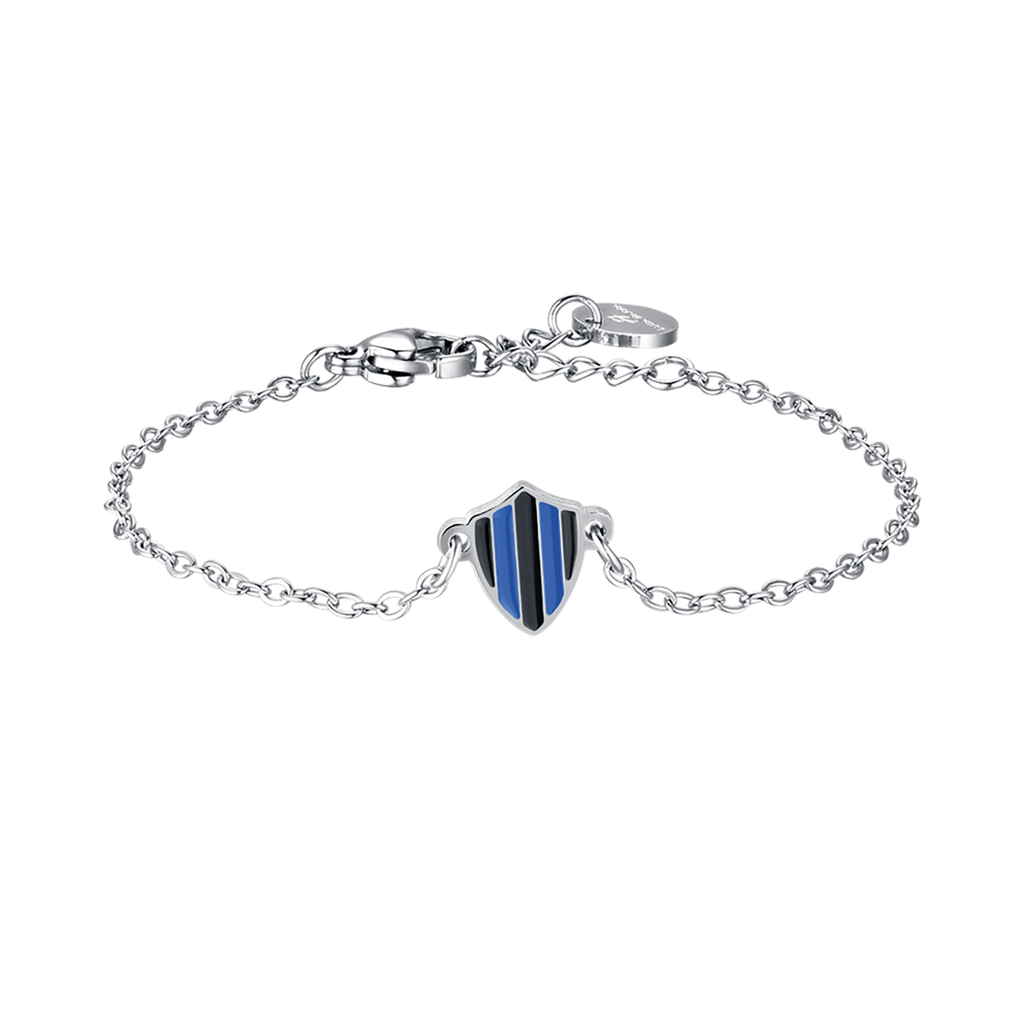 BRACCIALE BAMBINO IN ACCIAIO CON SMALTO BIANCO E AZZURRO