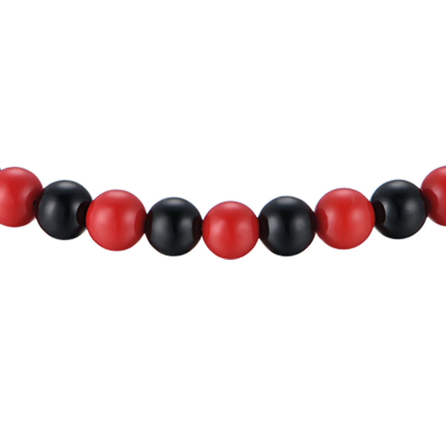 BRACCIALE BAMBINO IN ACCIAIO CON PIETRE ROSSE E NERE