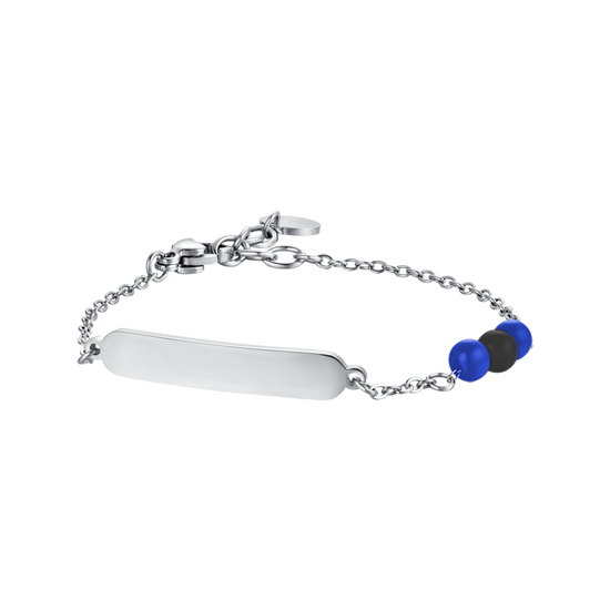 BRACCIALE BAMBINO IN ACCIAIO CON PIETRE BLU E NERE Luca Barra