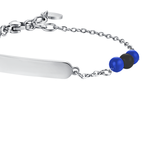 BRACCIALE BAMBINO IN ACCIAIO CON PIETRE BLU E NERE Luca Barra