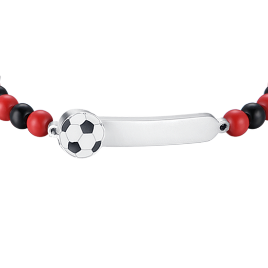 BRACCIALE BAMBINO IN ACCIAIO CON PIETRE ROSSE E NERE Luca Barra