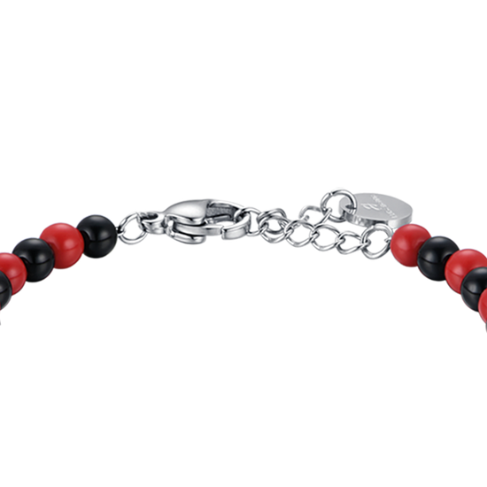 BRACCIALE BAMBINO IN ACCIAIO CON PIETRE ROSSE E NERE Luca Barra