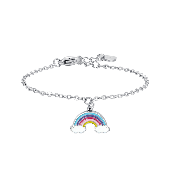 BRACCIALE BAMBINA IN ACCIAIO CON ARCOBALENO