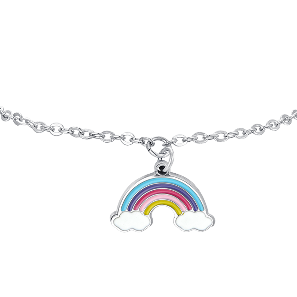 BRACCIALE BAMBINA IN ACCIAIO CON ARCOBALENO