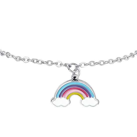 BRACCIALE BAMBINA IN ACCIAIO CON ARCOBALENO