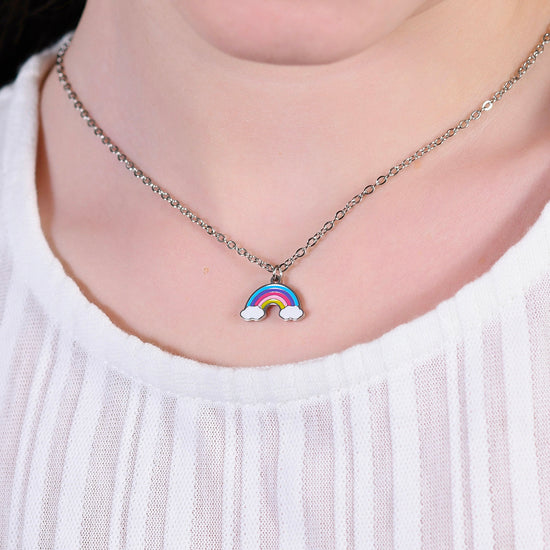 COLLANA BAMBINA IN ACCIAIO CON ARCOBALENO