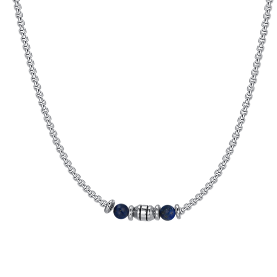 COLLANA BAMBINO IN ACCIAIO PIETRE BLU