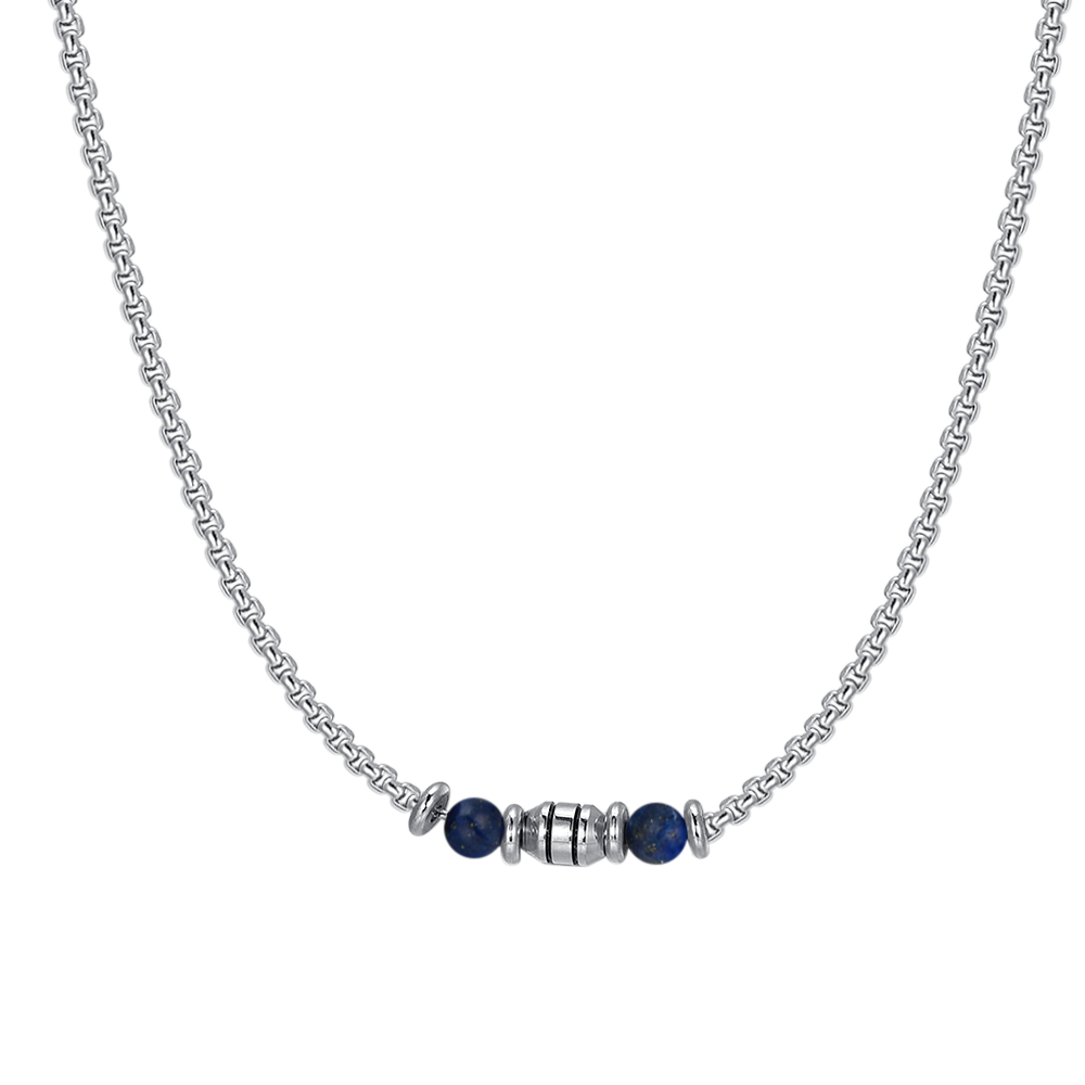 COLLANA BAMBINO IN ACCIAIO PIETRE BLU