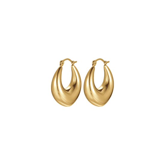 ORECCHINI DONNA CERCHI IN ACCIAIO IP GOLD